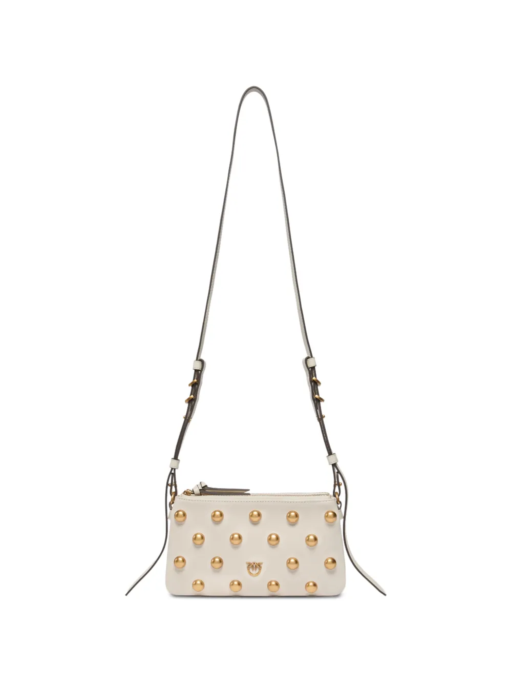 PINKO Borsa a spalla in pelle con borchie - Toni neutri