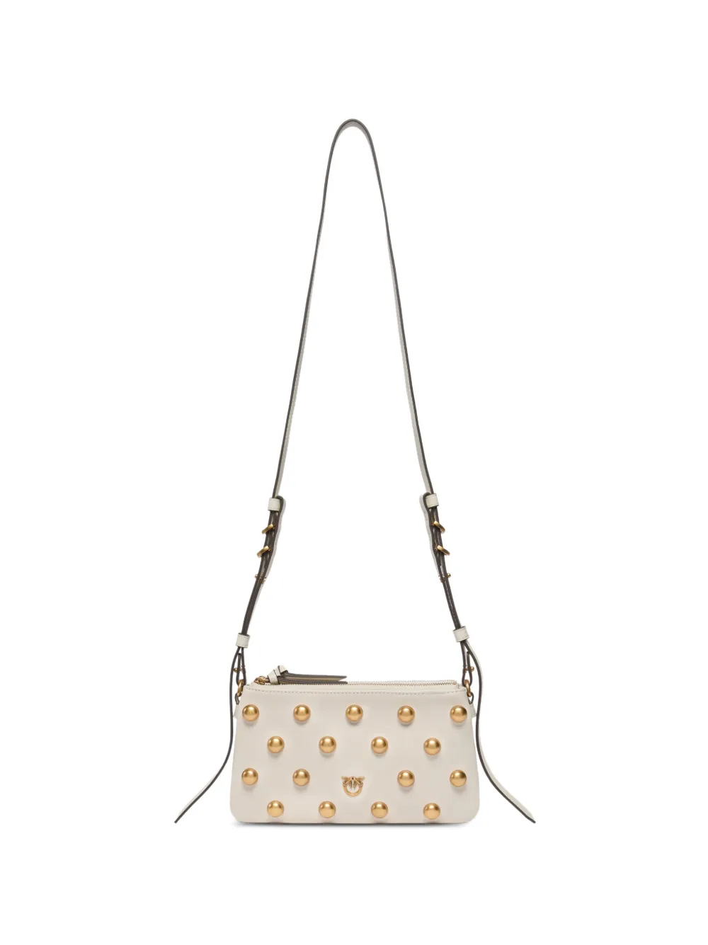 PINKO Borsa a spalla in pelle con borchie - Toni neutri