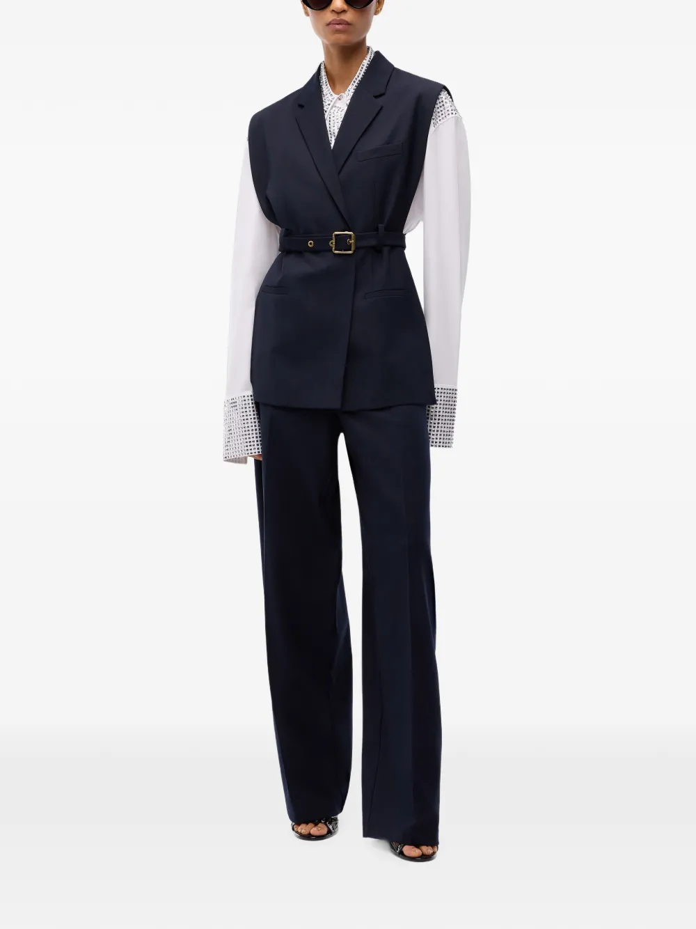 PINKO Top met open zijkanten en riem Blauw
