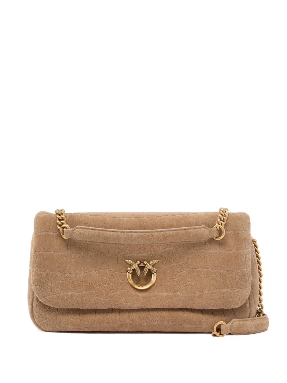 PINKO croc-effect Love Birds shoulder bag - Neutrals