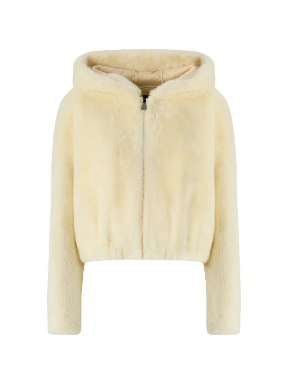 PINKO faux-fur hooded jacket - Nude