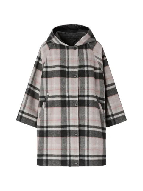 PINKO check wool-blend cape