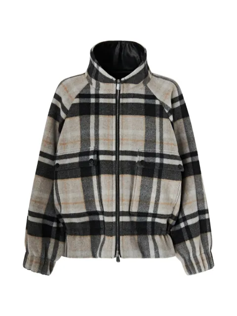PINKO check-pattern elasticated-hem jacket