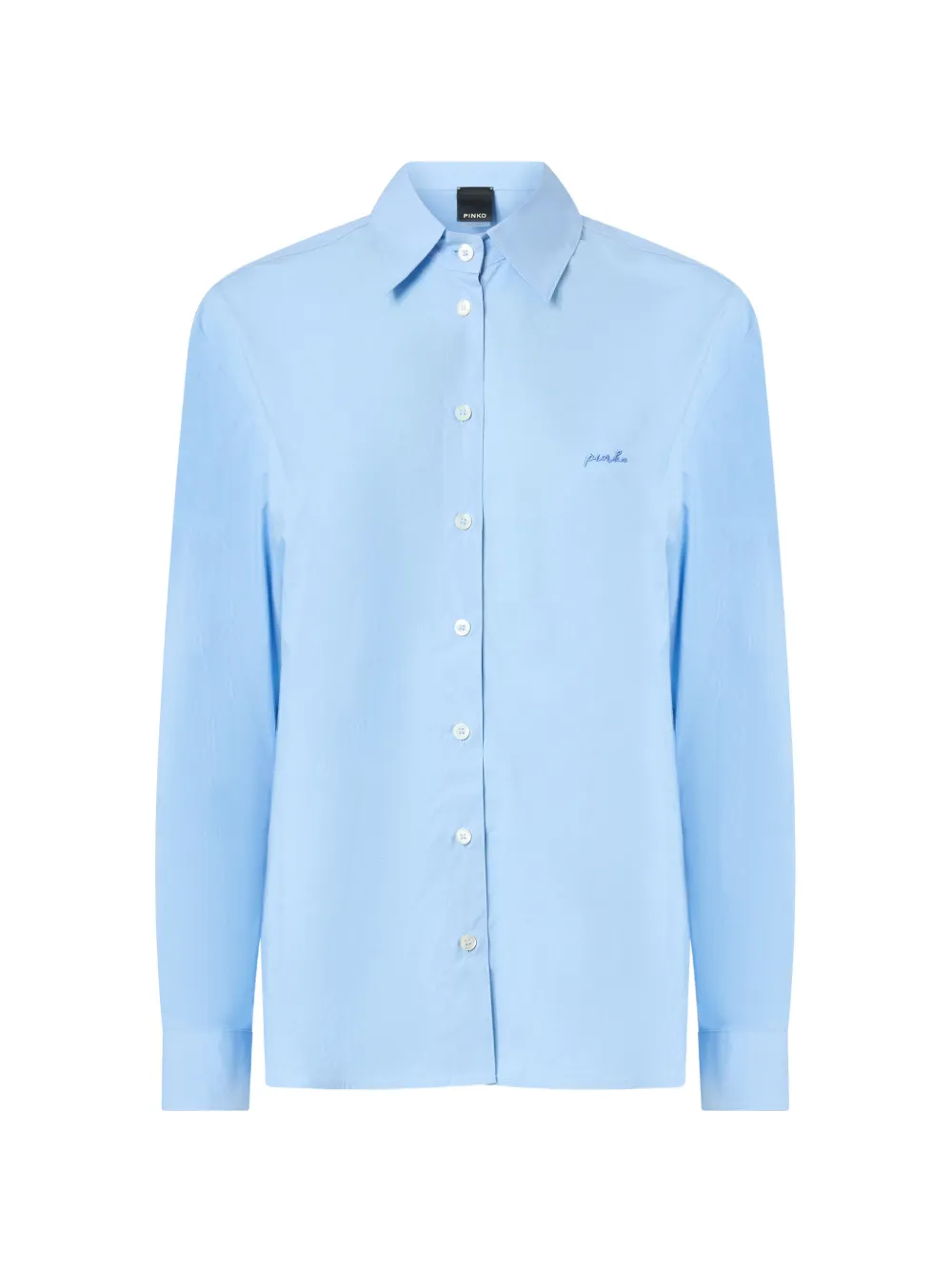 PINKO logo-embroidered cotton shirt - Blu