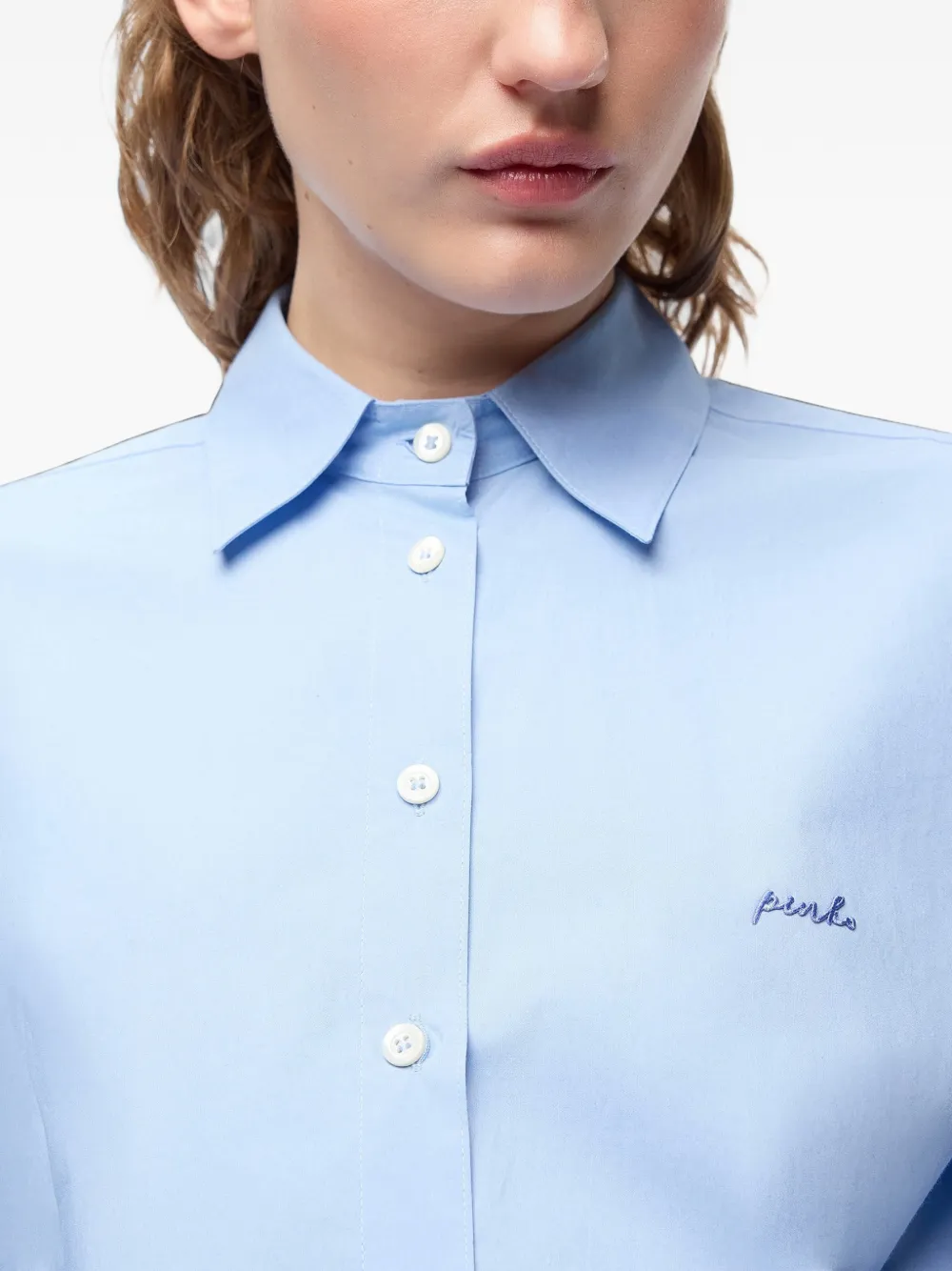 PINKO Overhemd met geborduurd logo Blauw