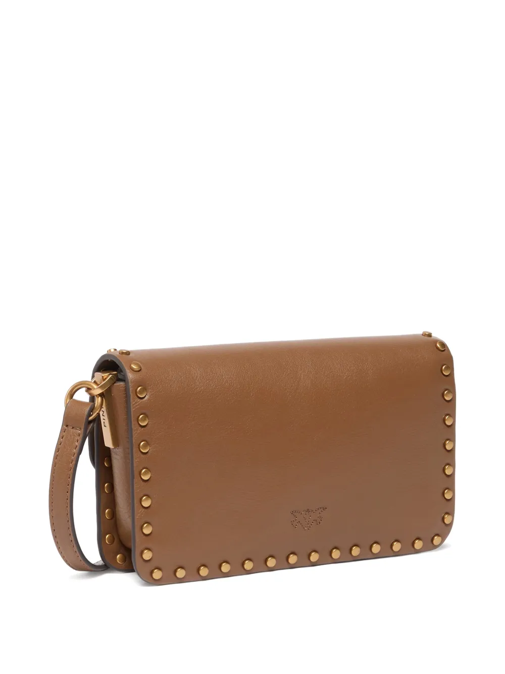 PINKO Love Birds schoudertas verfraaid met studs Bruin