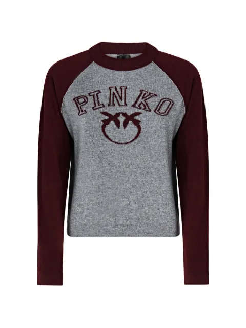 PINKO logo-intarsia raglan-sleeve top