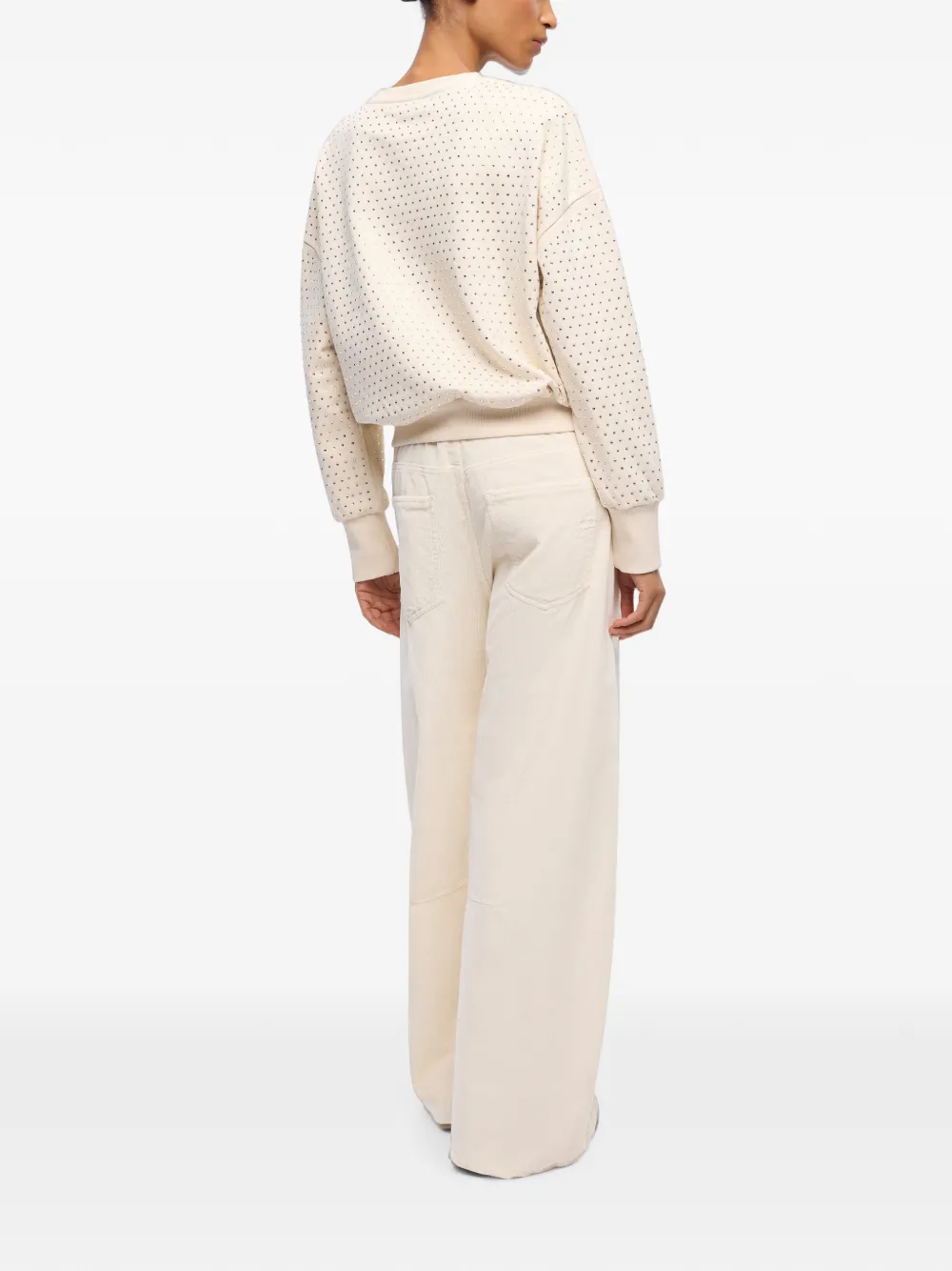 PINKO Fleece trui met stras Beige