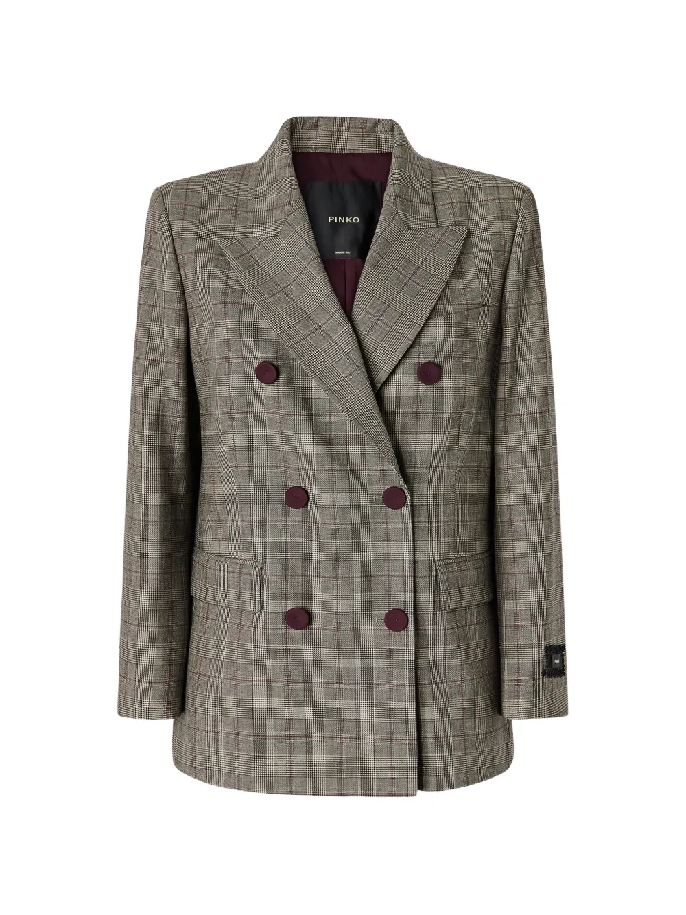 PINKO check double-breasted blazer - Toni neutri