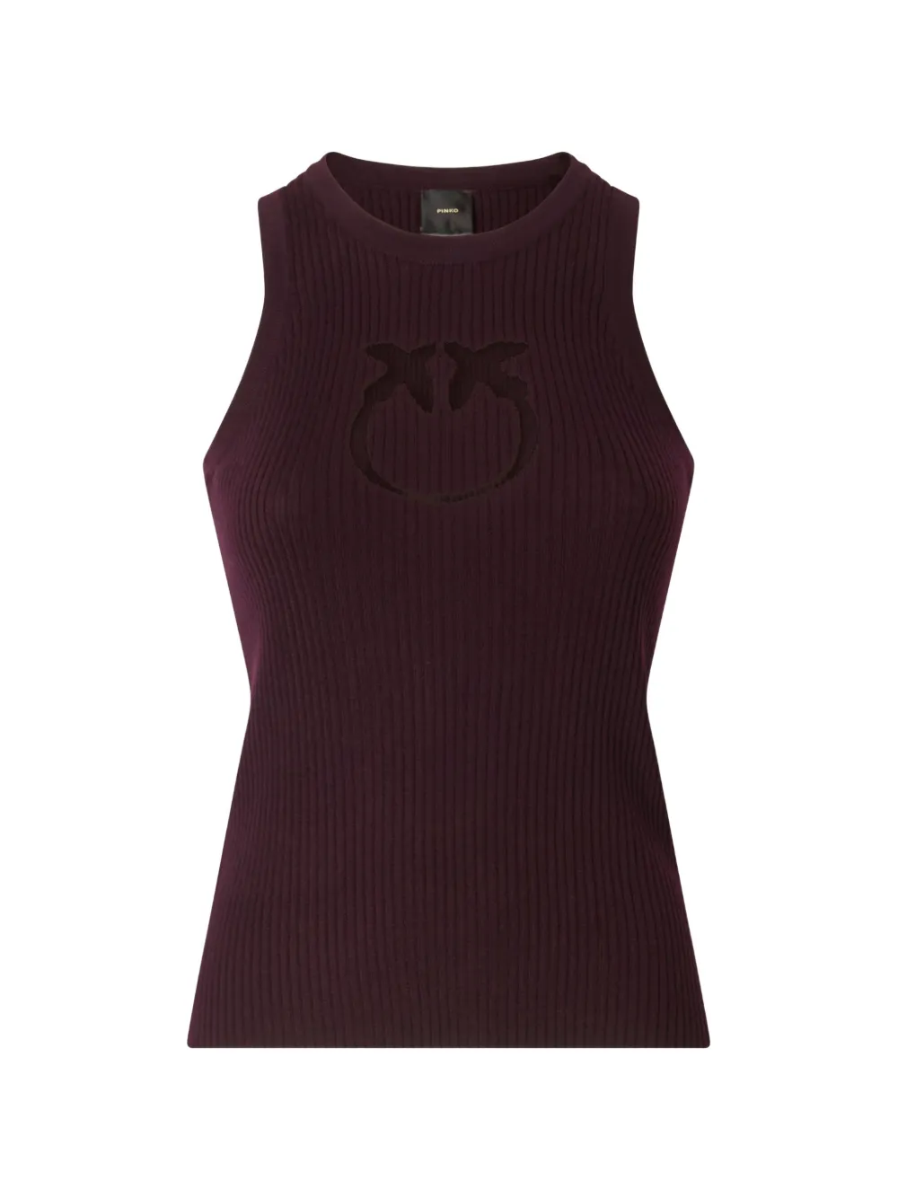 PINKO Canotta Love Birds a coste con dettaglio cut-out - Viola