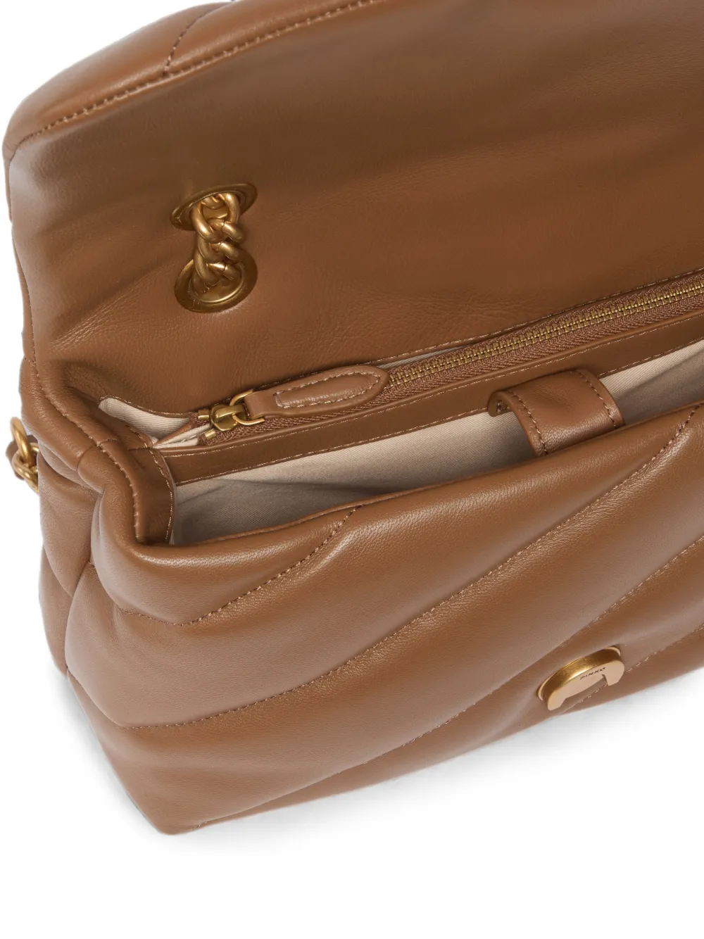 PINKO Love Bird gewatteerde schoudertas Beige