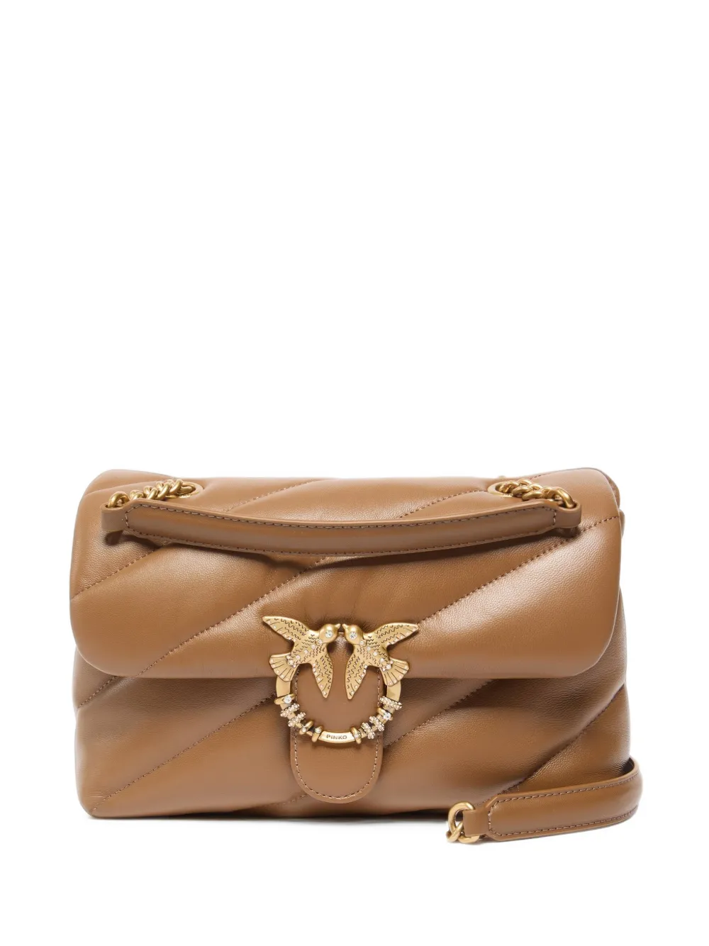 PINKO Love Bird gewatteerde schoudertas Beige