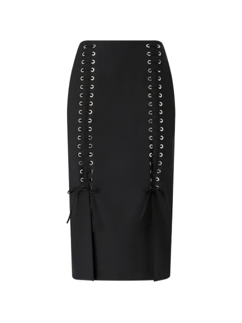 PINKO lace-up front-slit skirt