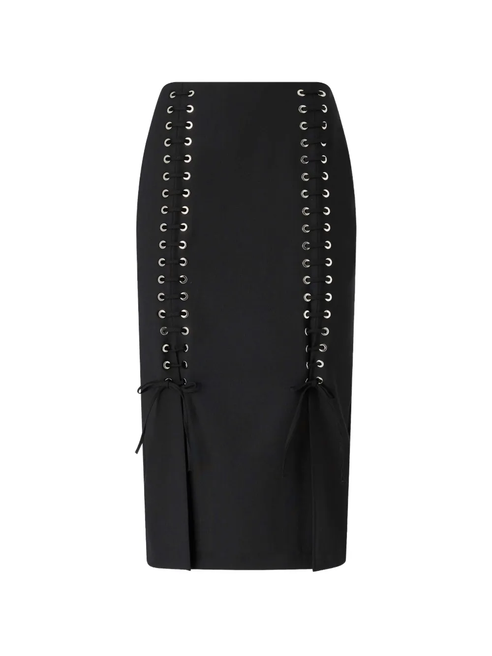 PINKO lace-up front-slit skirt - Nero