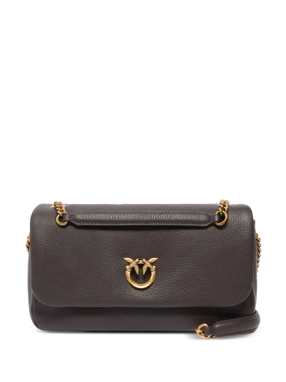 PINKO Love Birds leather shoulder bag - Braun