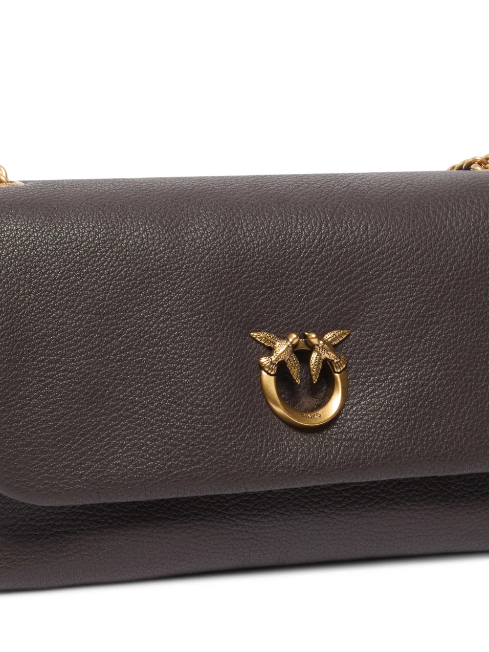 PINKO Love Birds leren schoudertas Bruin