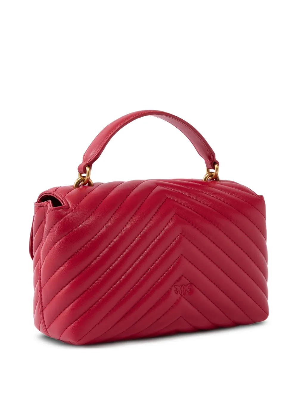 PINKO Love Birds gewatteerde shopper met chevron-streep Rood