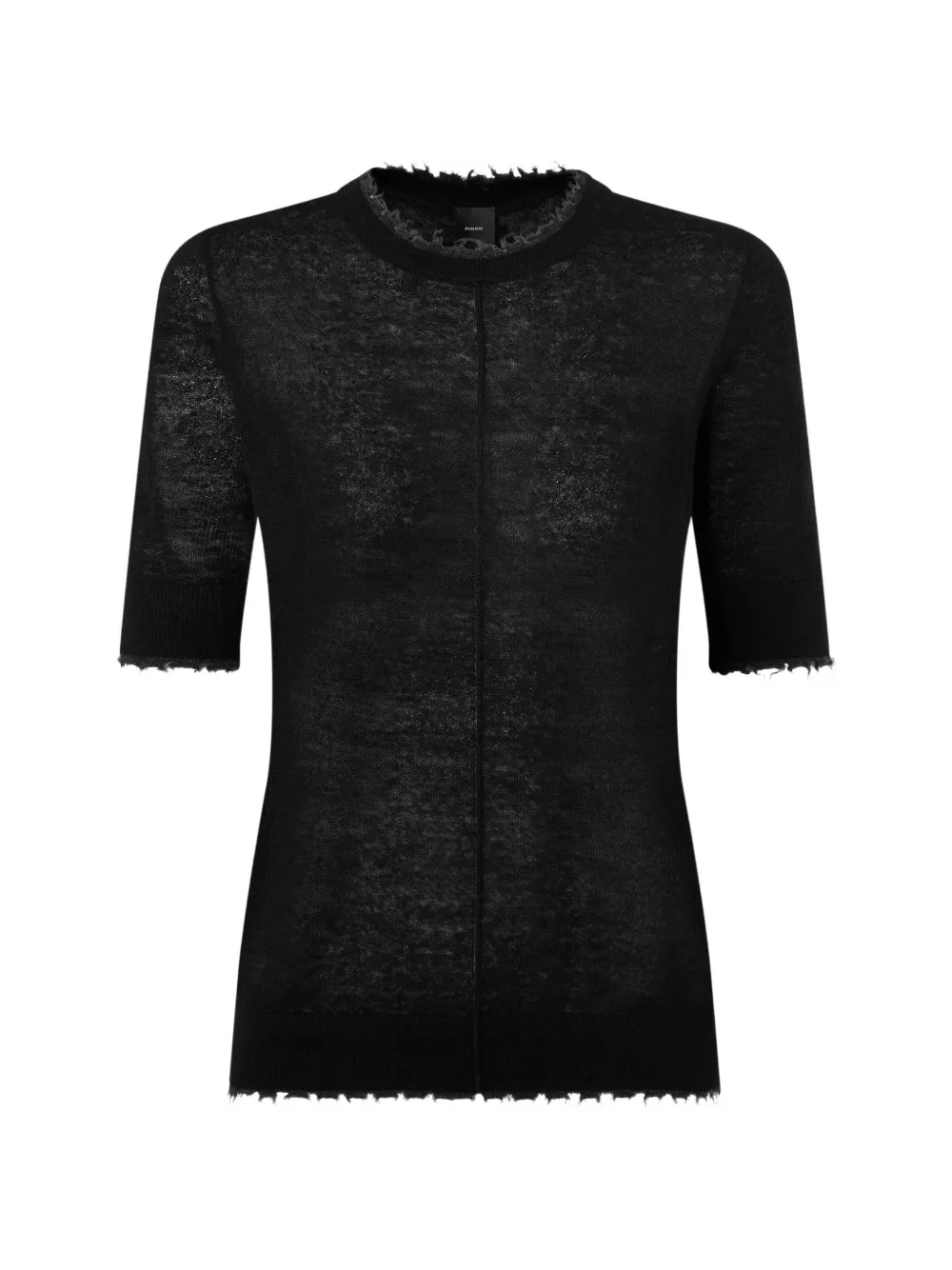 PINKO short-sleeved T-shirt with frayed edges - Schwarz