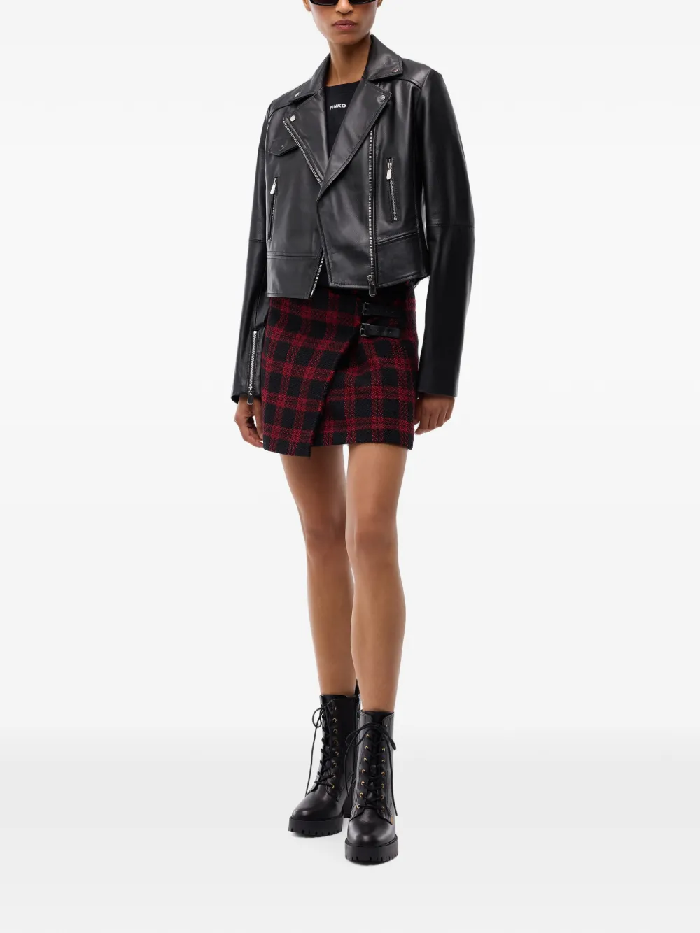 PINKO Nappaleren bikerjack Zwart