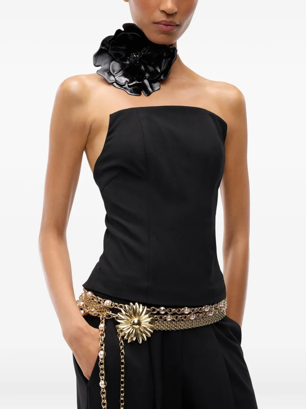 PINKO Strapless jumpsuit Zwart