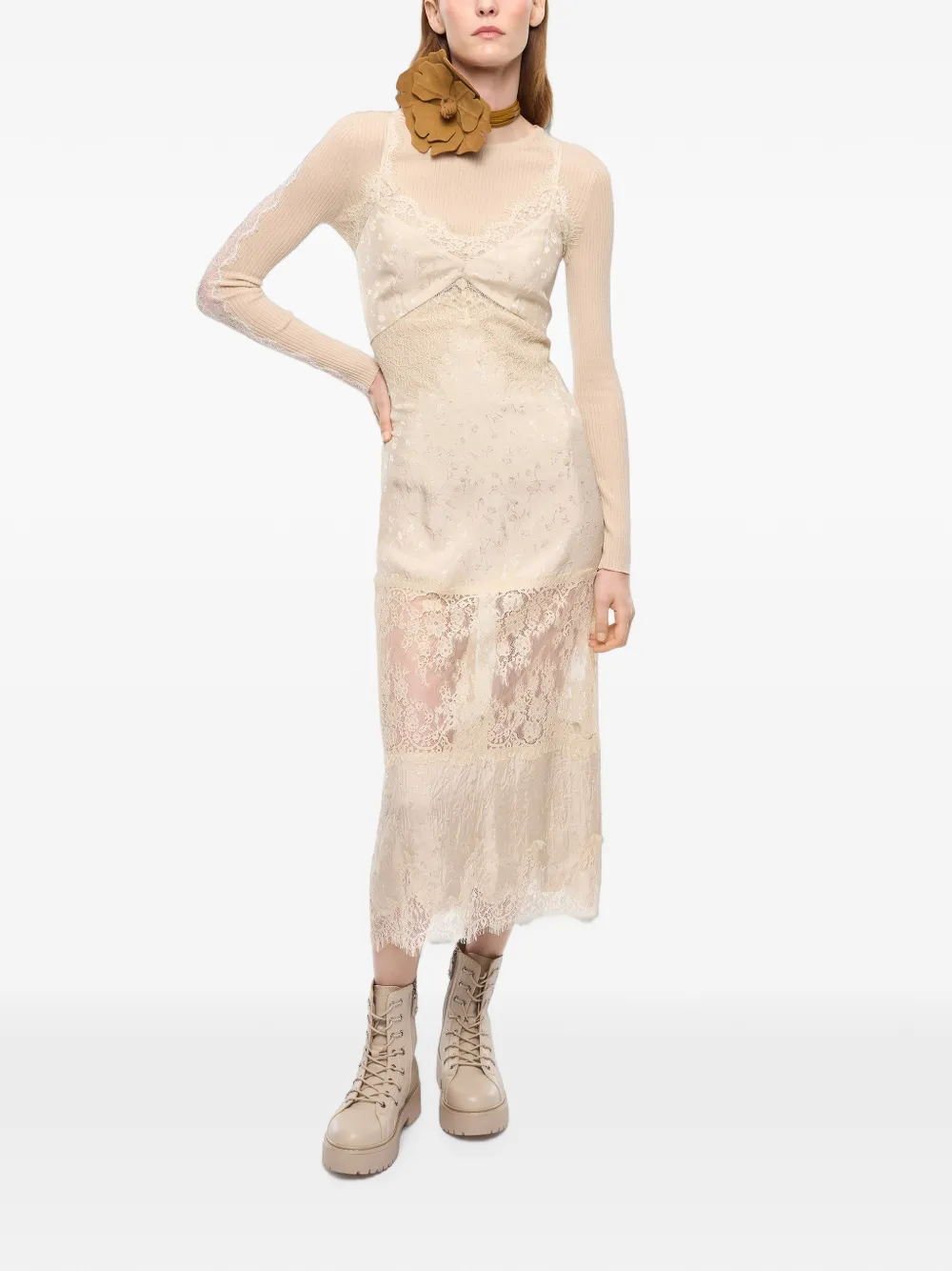 PINKO Jurk met bloemenprint Beige
