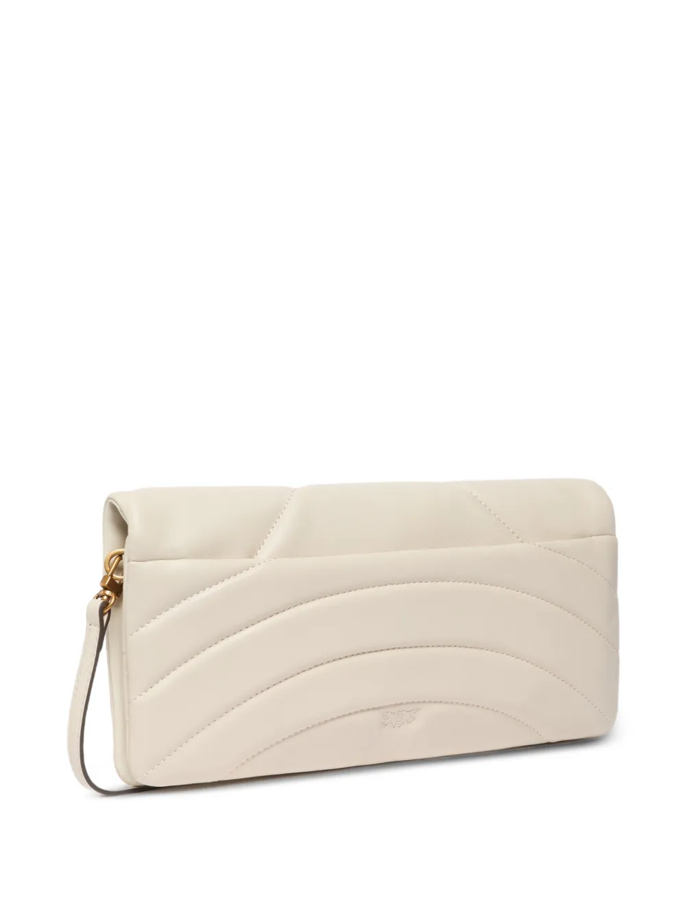 PINKO Love Bird gewatteerde leren schoudertas Beige