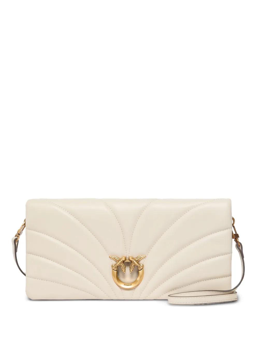 PINKO Gesteppte Love Birds Schultertasche - Nude