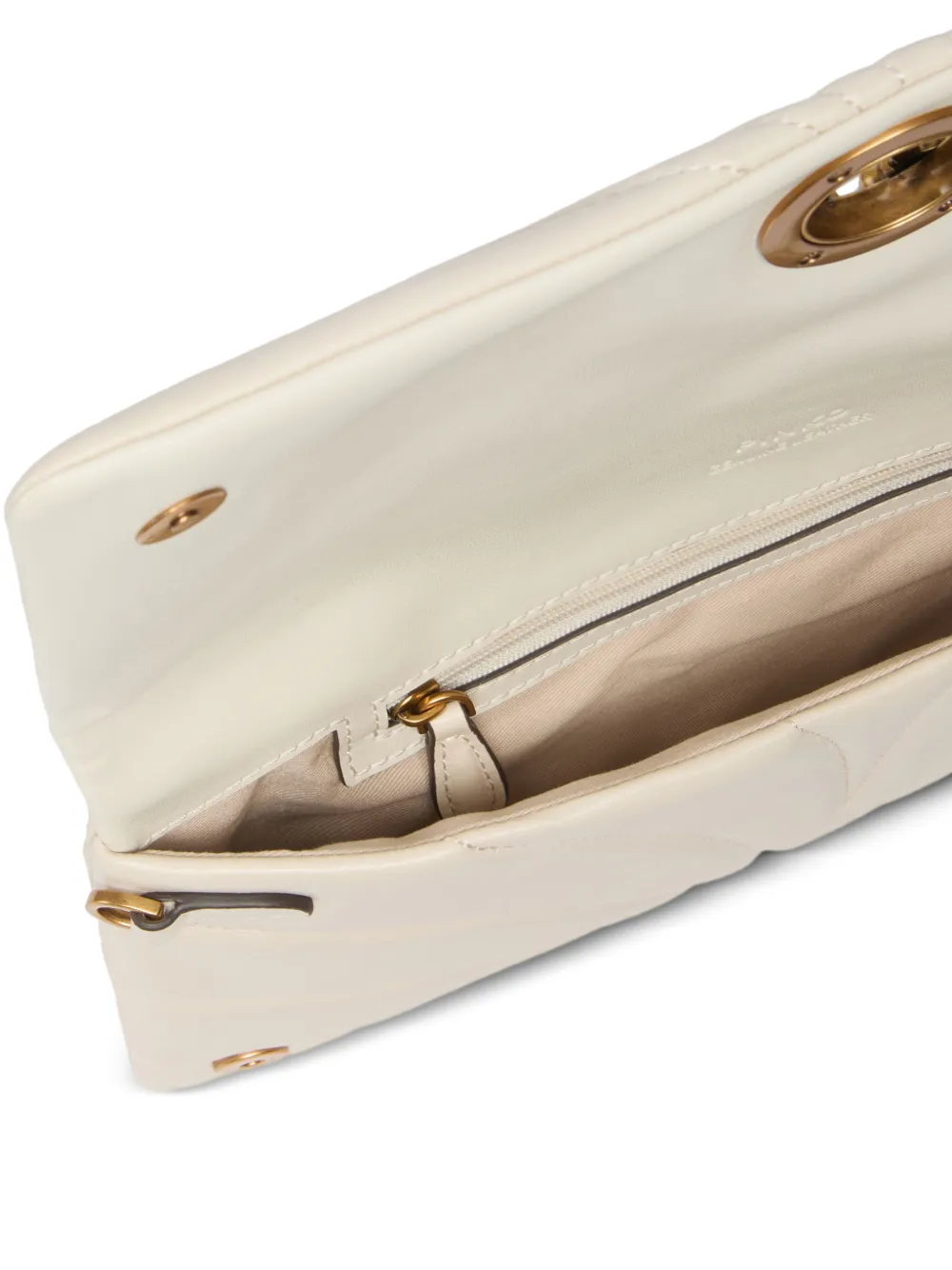 PINKO Love Bird gewatteerde leren schoudertas Beige