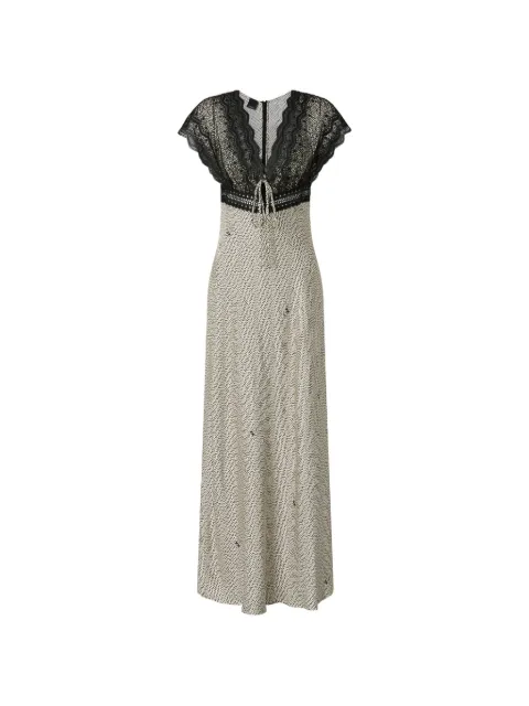 PINKO lace-trimmed polka-dot maxi dress