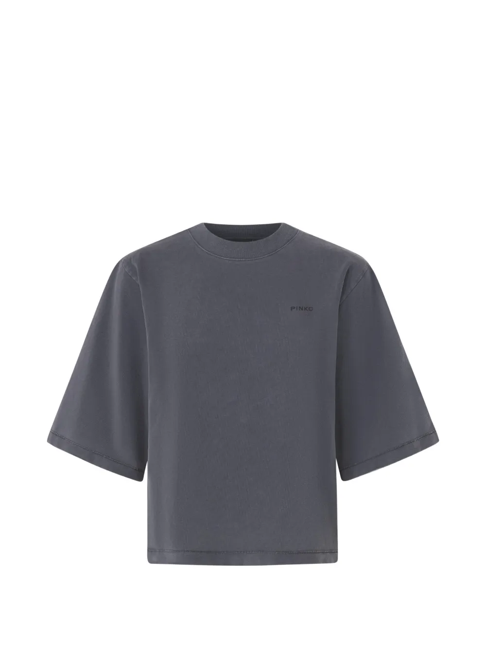 PINKO faded-effect T-shirt with Love Birds logo - Grigio
