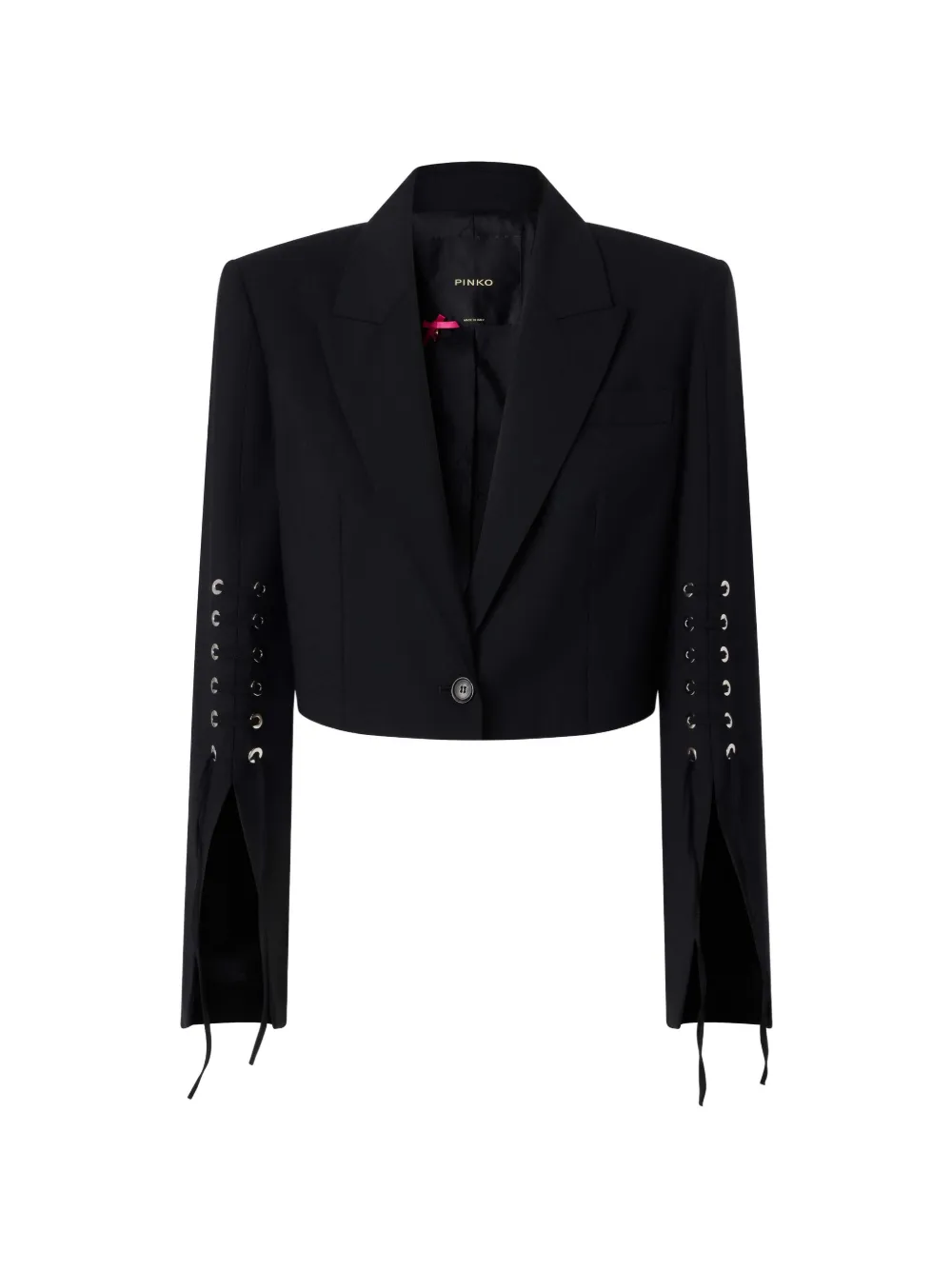 PINKO lace-up cropped jacket - Black
