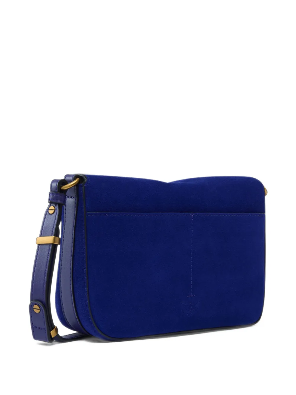 PINKO mini Love Birds suede crossbody bag Blauw