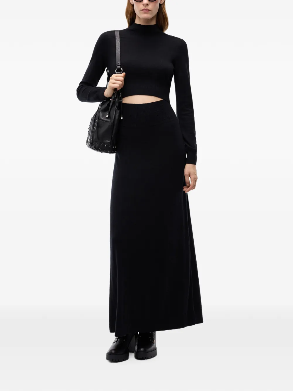 PINKO Jurk van wolblend met uitgesneden details Zwart