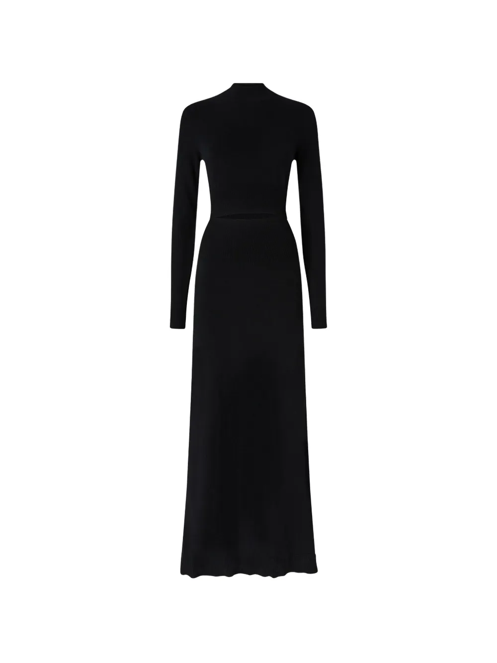 PINKO long wool-blend dress with cut-out - Nero