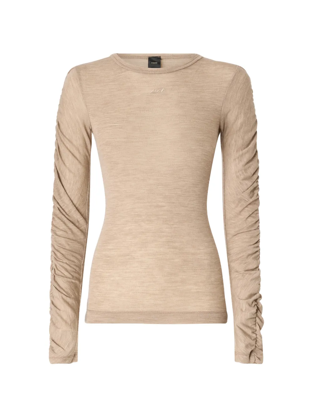 PINKO ruched long-sleeve top - Toni neutri