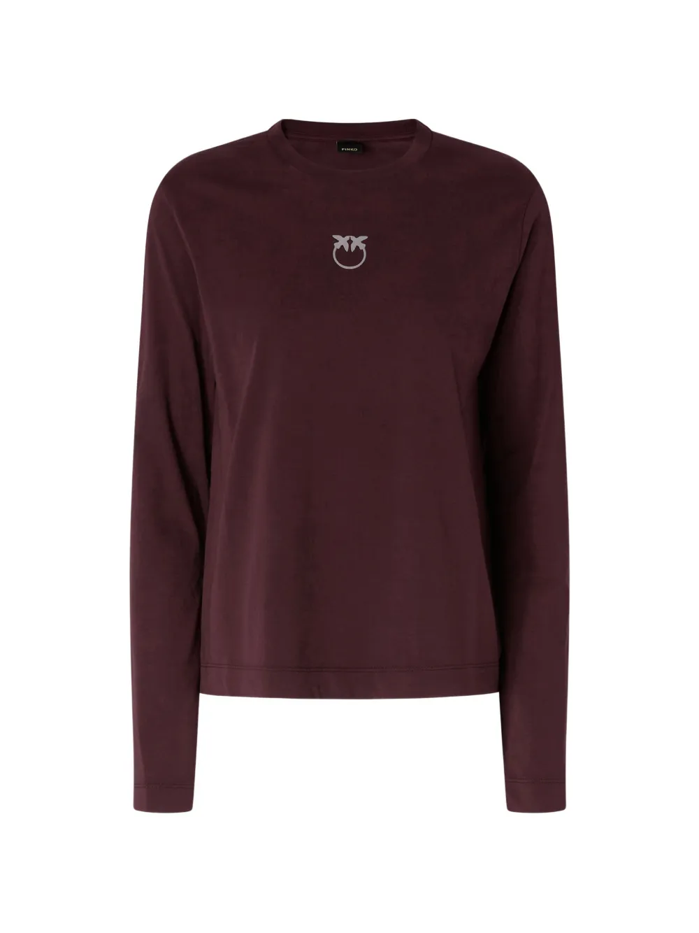 PINKO Langarmshirt mit Love Birds-Schild - Rot