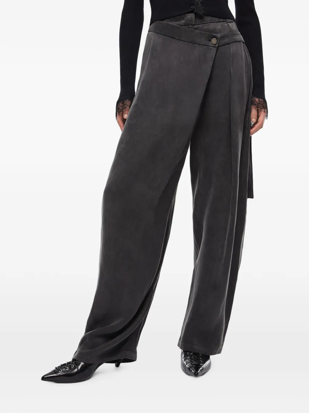 PINKO Plooibroek met wikkel-stijl Zwart