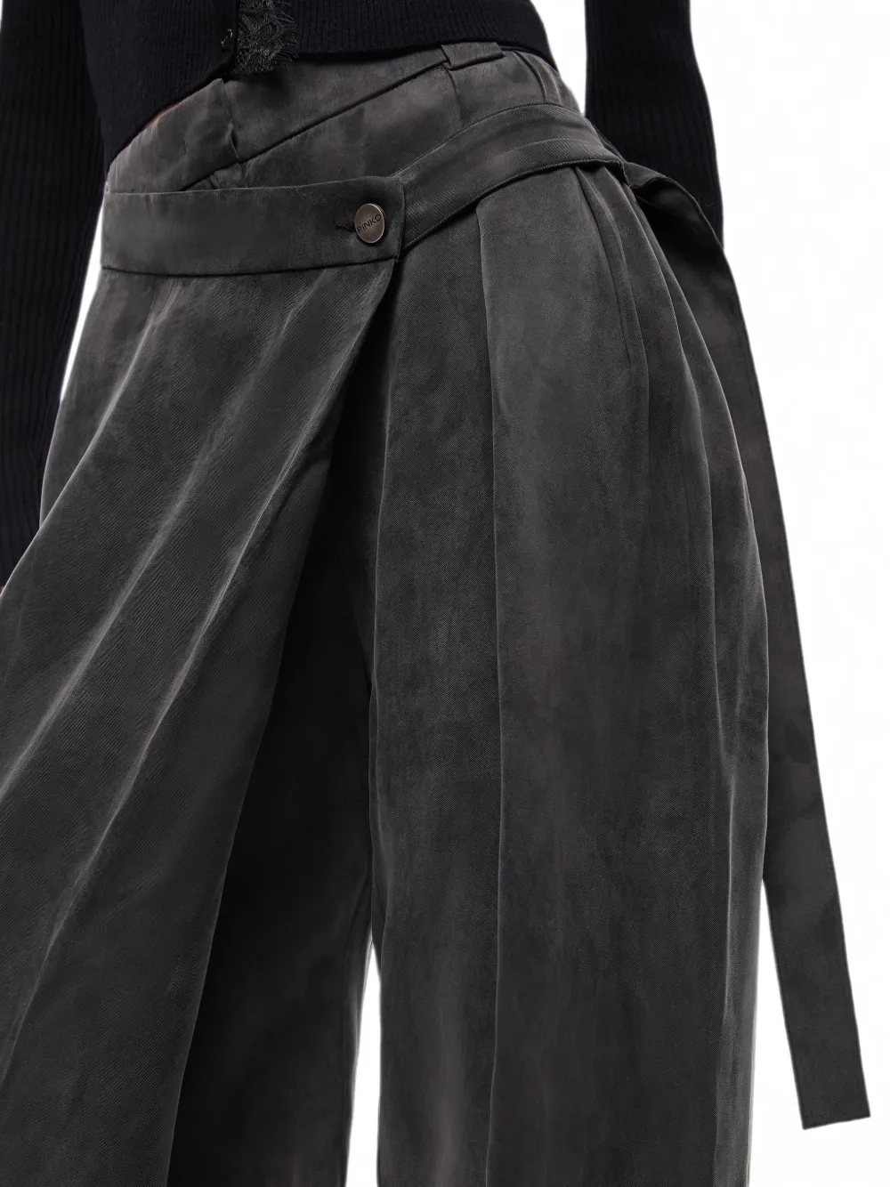 PINKO Plooibroek met wikkel-stijl Zwart