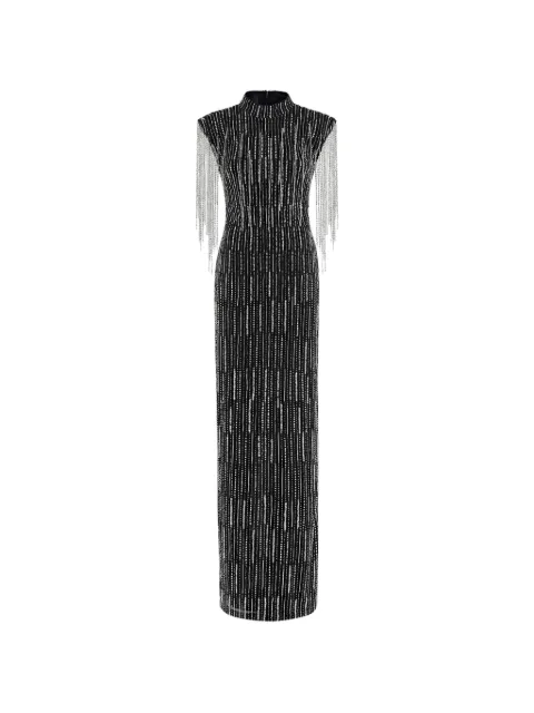 PINKO crystal-embellished fringed dress