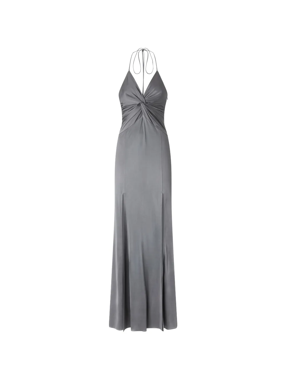 PINKO long slip dress with front knot - Grigio