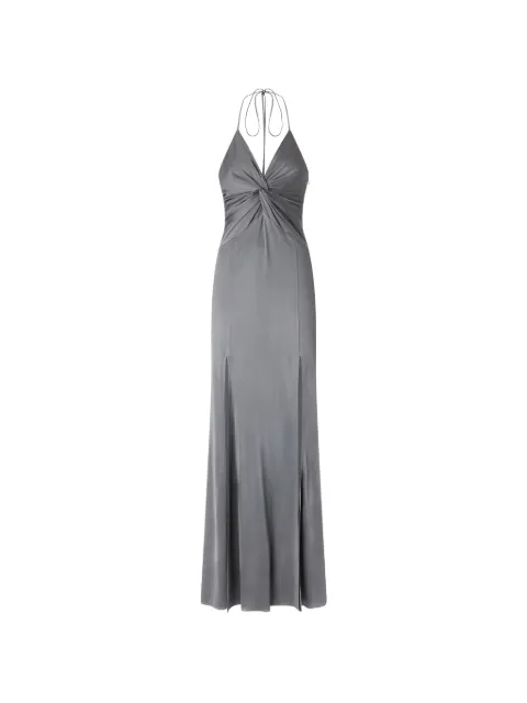 PINKO slip dress largo con nudo en la parte delantera
