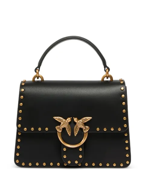 PINKO mini Love One Top Handle Light handbag in leather with mini studs