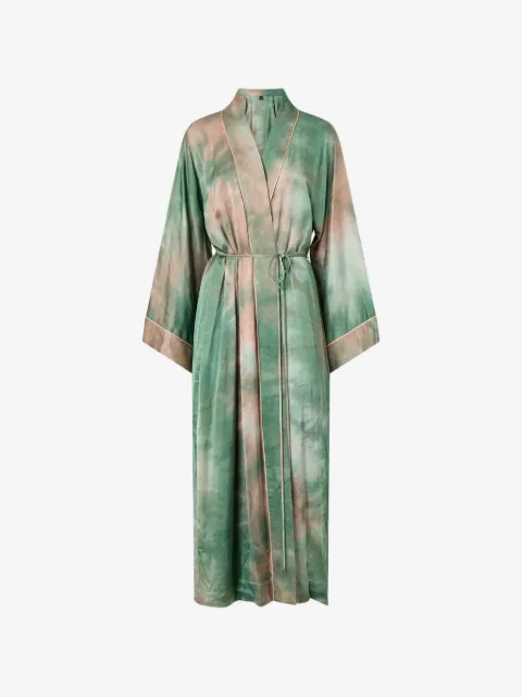 PINKO long gradient satin kimono