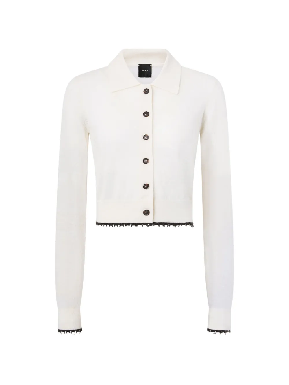 PINKO cropped cardigan with polo collar - Toni neutri