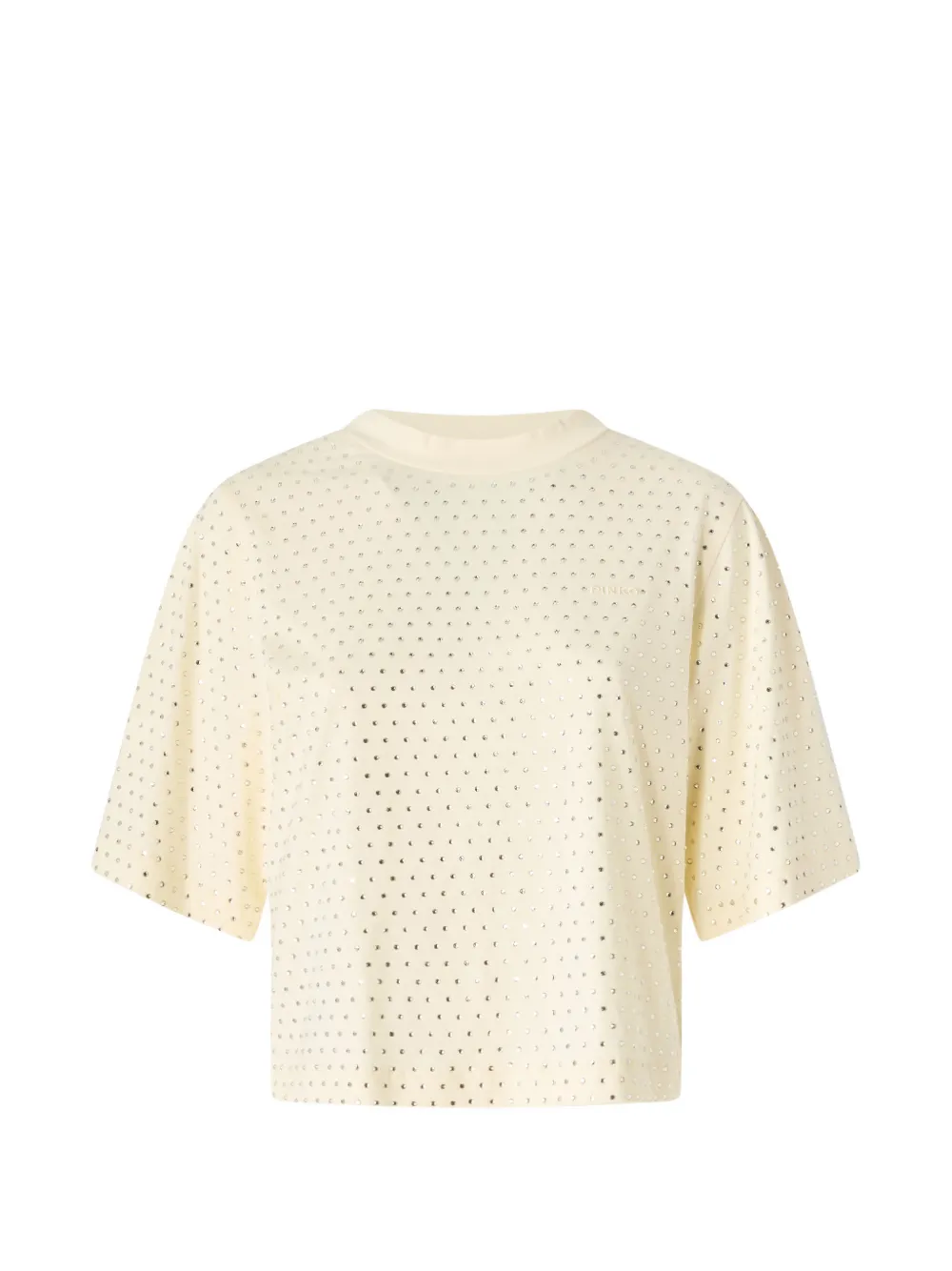 PINKO T-shirt con strass e logo - Giallo