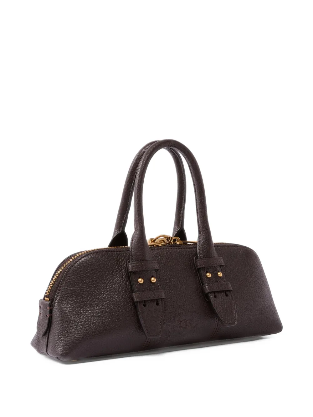 PINKO Kleine Escape Bag Horizontal handtas van bewerkt leer Bruin
