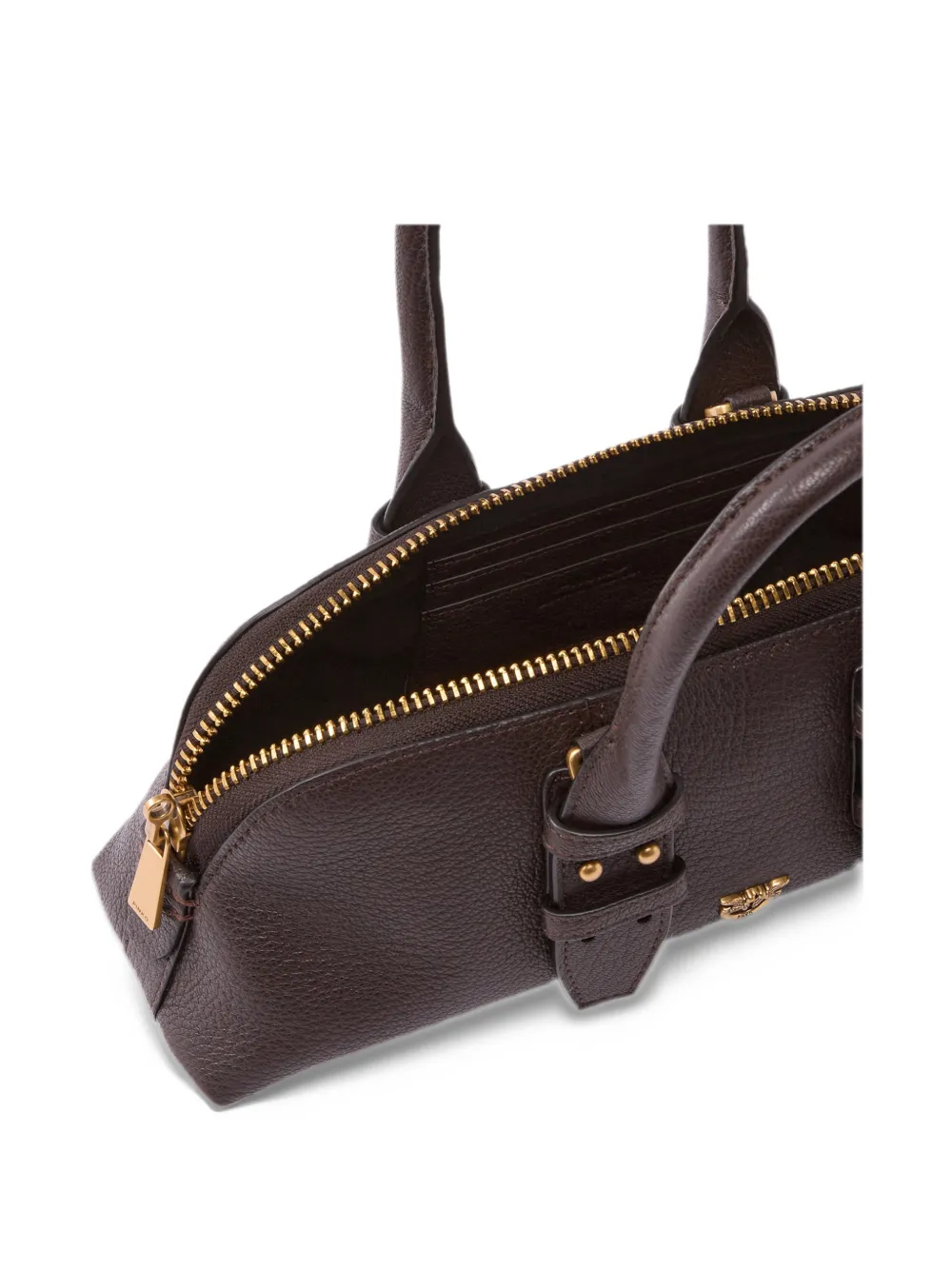 PINKO Kleine Escape Bag Horizontal handtas van bewerkt leer Bruin
