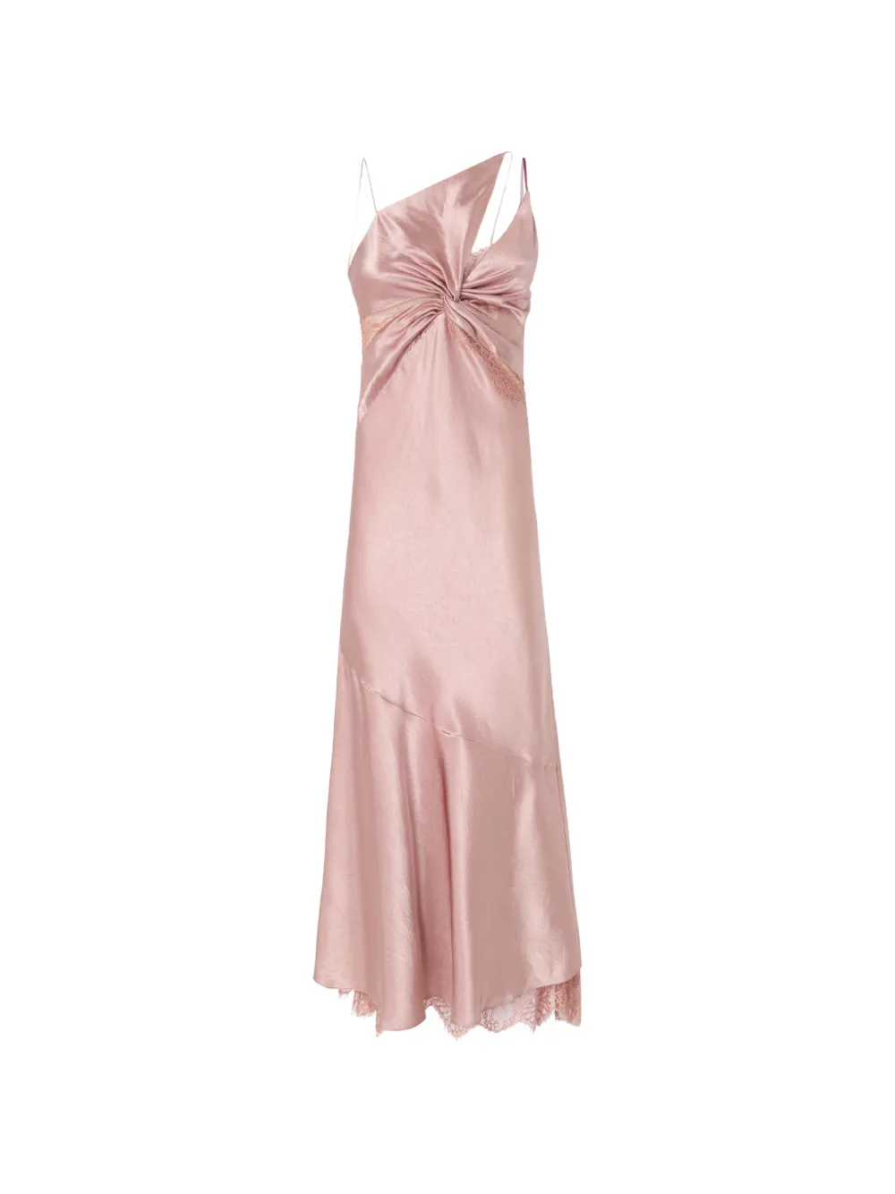 PINKO lace-trim twisted-detail midi dress