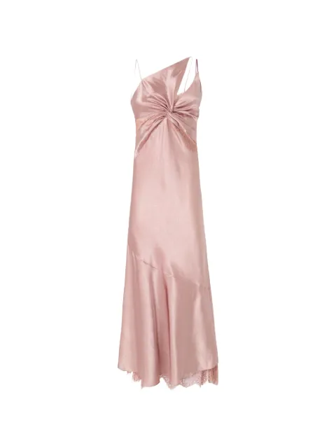 PINKO lace-trim twisted-detail midi dress