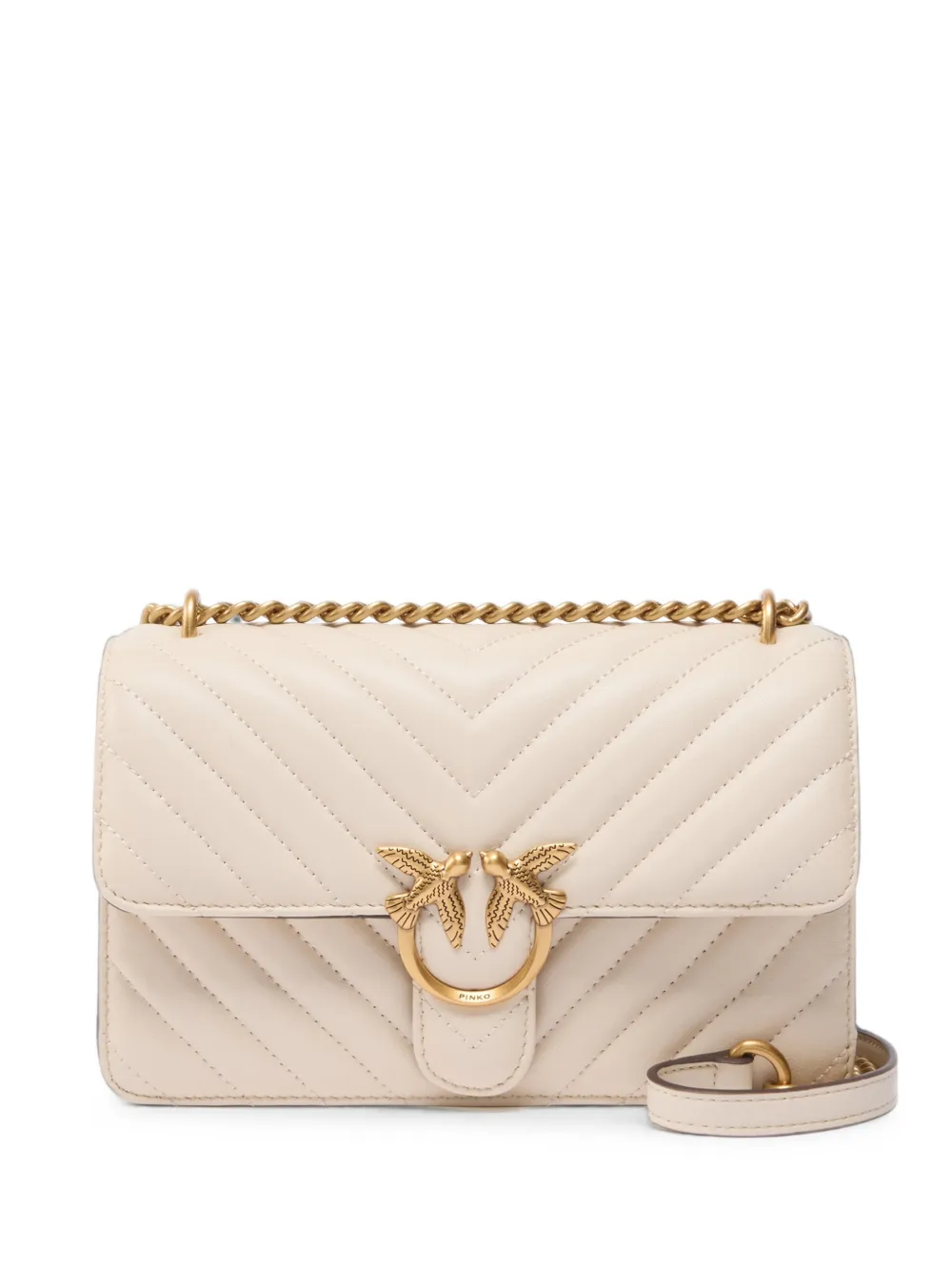 PINKO Love chevron-quilted leather shoulder bag